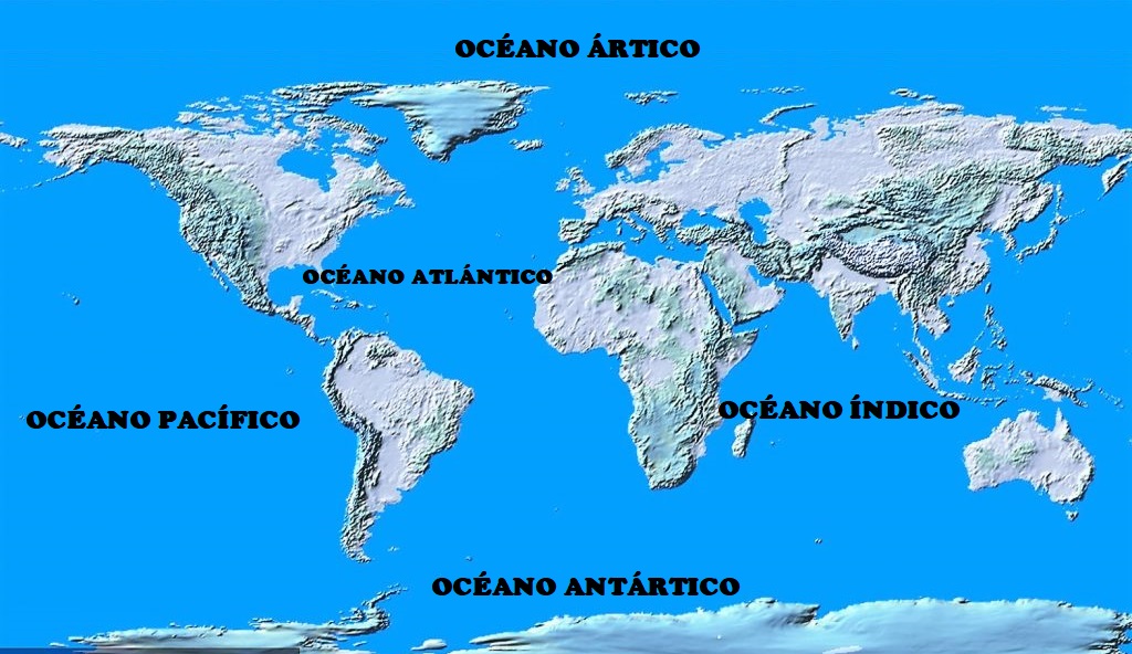 Biblioteca Troncal Sofisticado Variedad Los Oceanos En El Mapa Mundi