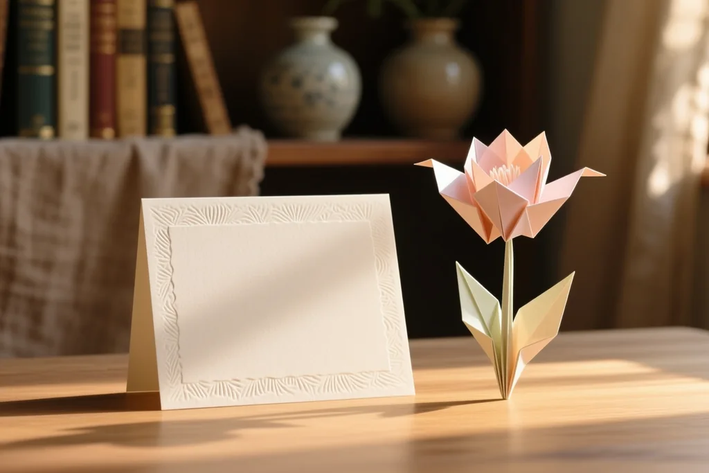 Cartulina, tijeras y rotuladores sobre una mesa de trabajo con restos de papel