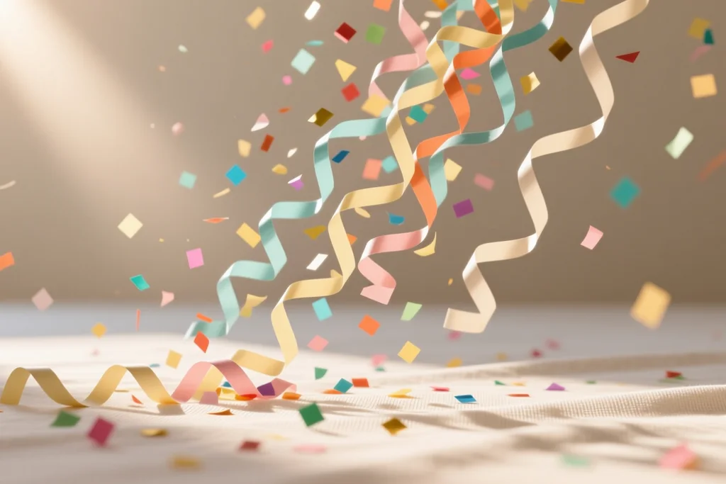 Felicitación de cumpleaños con texto breve sobre fondo limpio