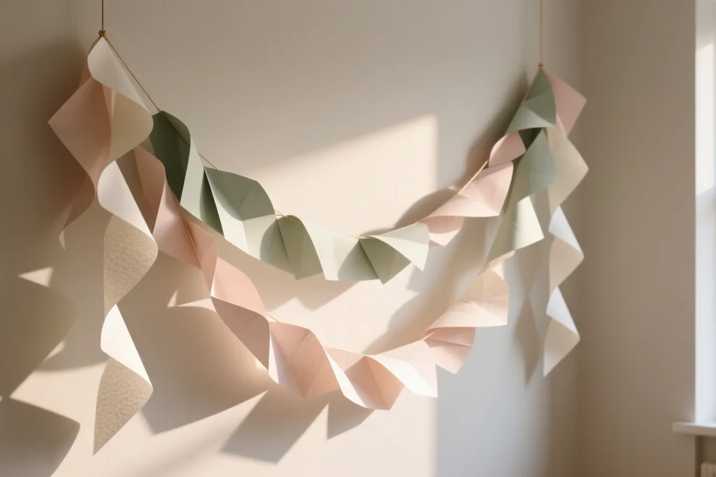 Decoración sencilla: guirnaldas, globos y mesa