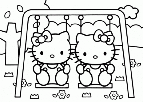 Hello Kitty para dibujar pintar colorear imprimir recortar y pegar 002